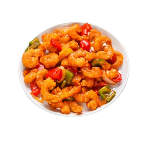 Sweet and Sour Prawn - A vibrant dish with juicy prawns, crispy vegetables, and tangy sauce, served at City Cafe.