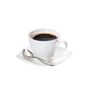 Freshly brewed Black Coffee served in a white cup at City Kebab and Cafe