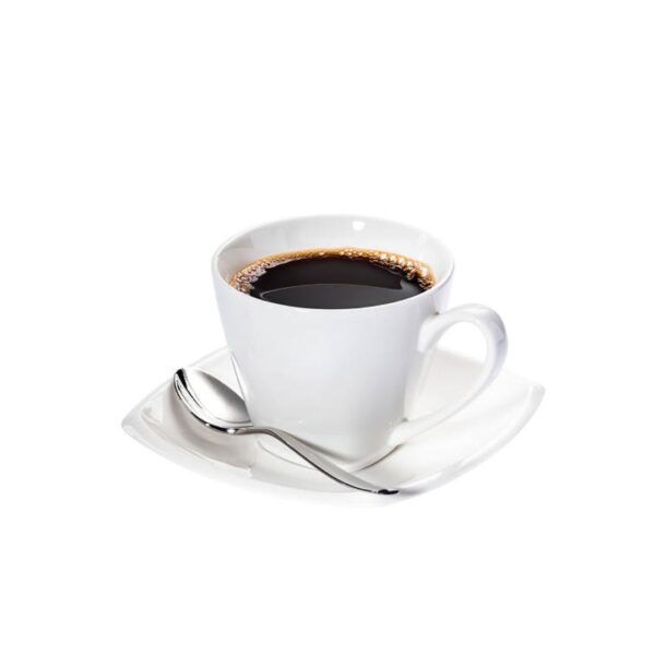 Freshly brewed Black Coffee served in a white cup at City Kebab and Cafe