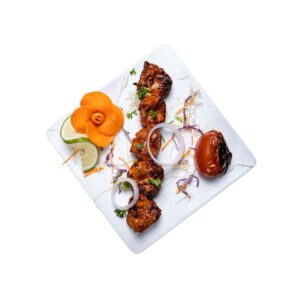 Juicy Chicken Boti Kebab served at City Kebab and Cafe with mint chutney
