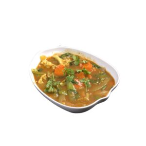 Bowl of freshly made Chicken Vegetable Soup with tender chicken and mixed vegetables