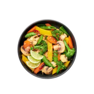 Chinese Vegetable dish with colorful seasonal vegetables at City Cafe
