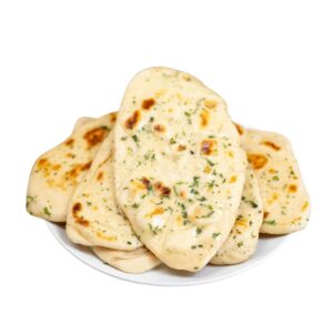 Freshly baked City Kebab Special Naan topped with garlic, herbs, and melted butter at City Kebab & Cafe