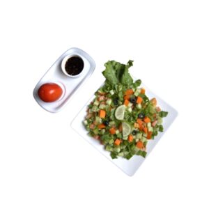 Fresh Green Salad with lettuce, cucumber, and tomatoes at City Cafe
