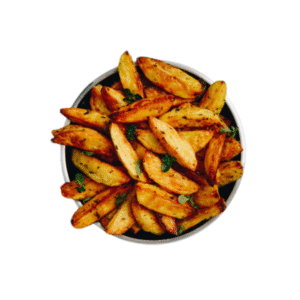 Golden-brown seasoned Potato Wedges served at City Cafe