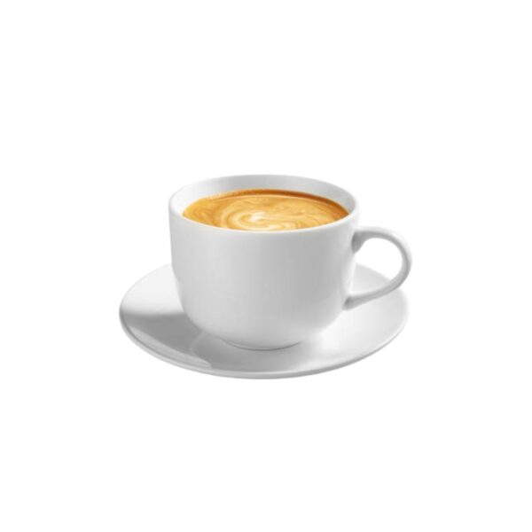 A cup of freshly brewed regular coffee served in a white mug at City Kebab and Cafe